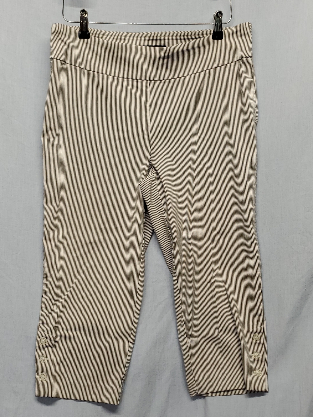Counterparts Black And White Pinstripe Cropped Pants #356